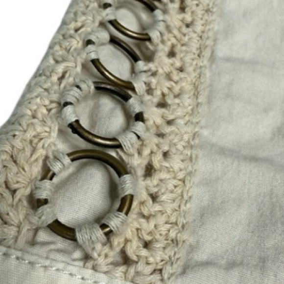 XCVI Wearables Neutral Beige Crochet Trim Sleeve Details Stretch Side Jacket S - Picture 15 of 16